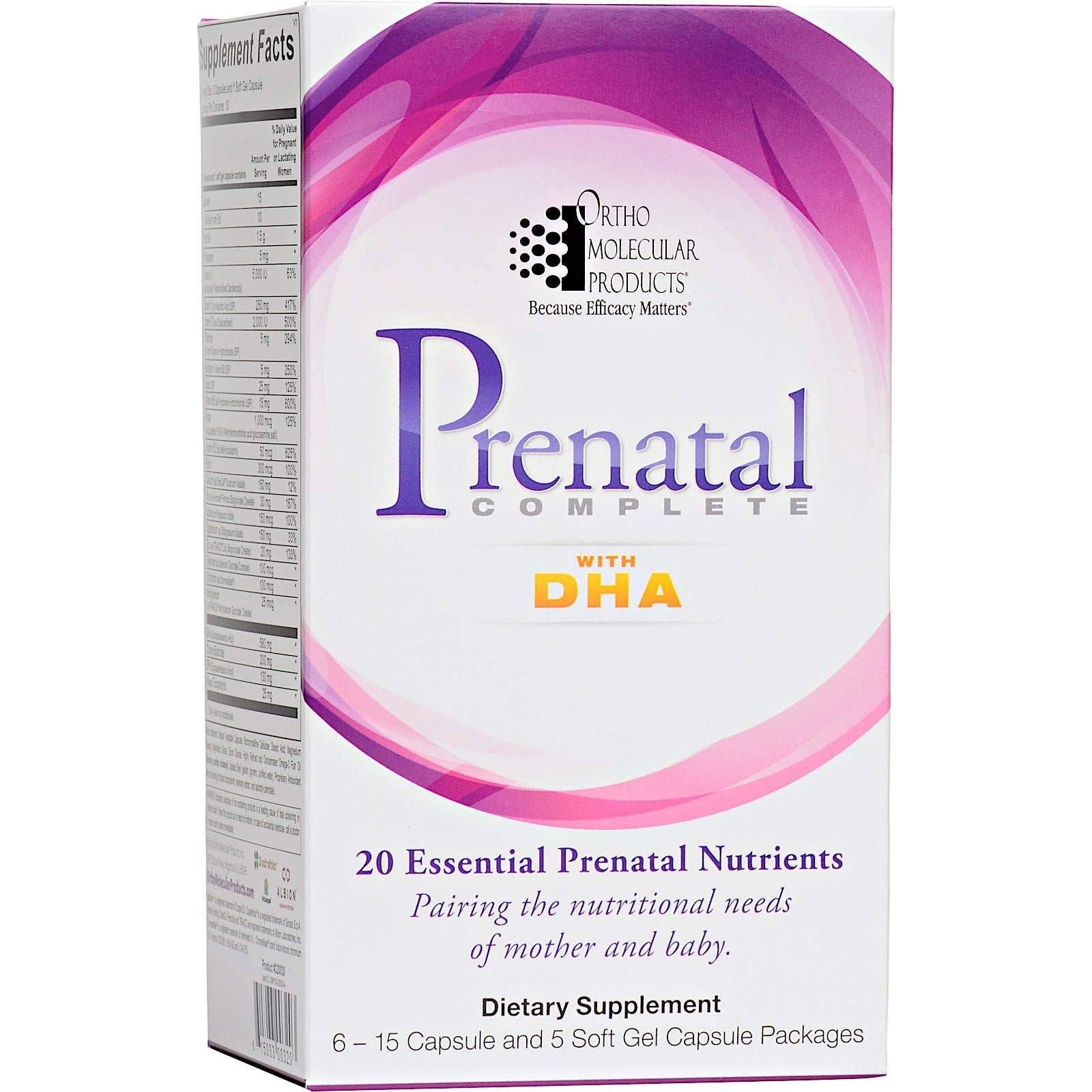 Ortho Molecular, Prenatal Complete with DHA, 30 Servings UPC 615033003203 | Hilife Vitamins